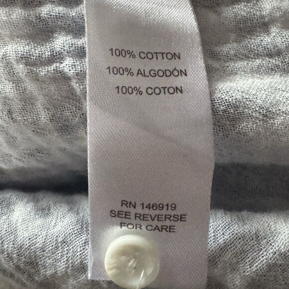 Casa Cabana Womens Gauze Button Up Shirt Size XL Blue White Gingham 100% Cotton - Picture 10 of 10